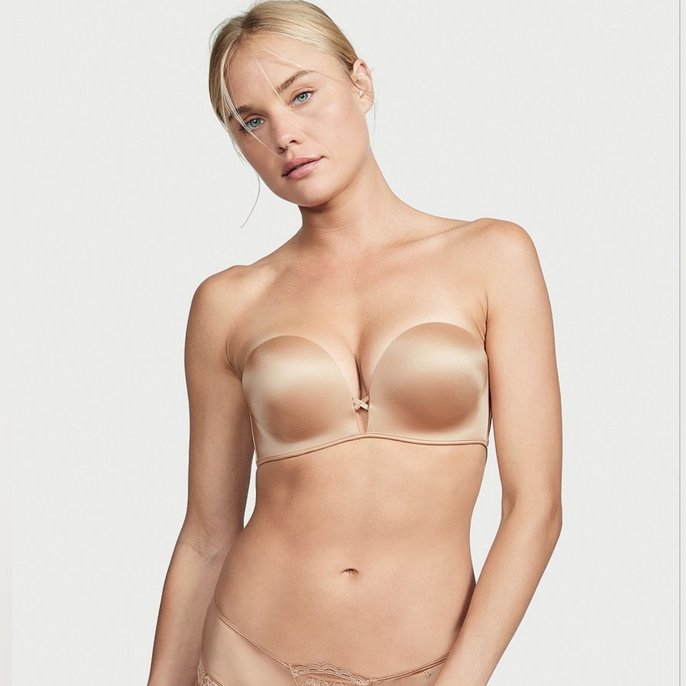 Victoria's Secret Bombshell Push Up Strapless Bra | 32B Sweet Praline